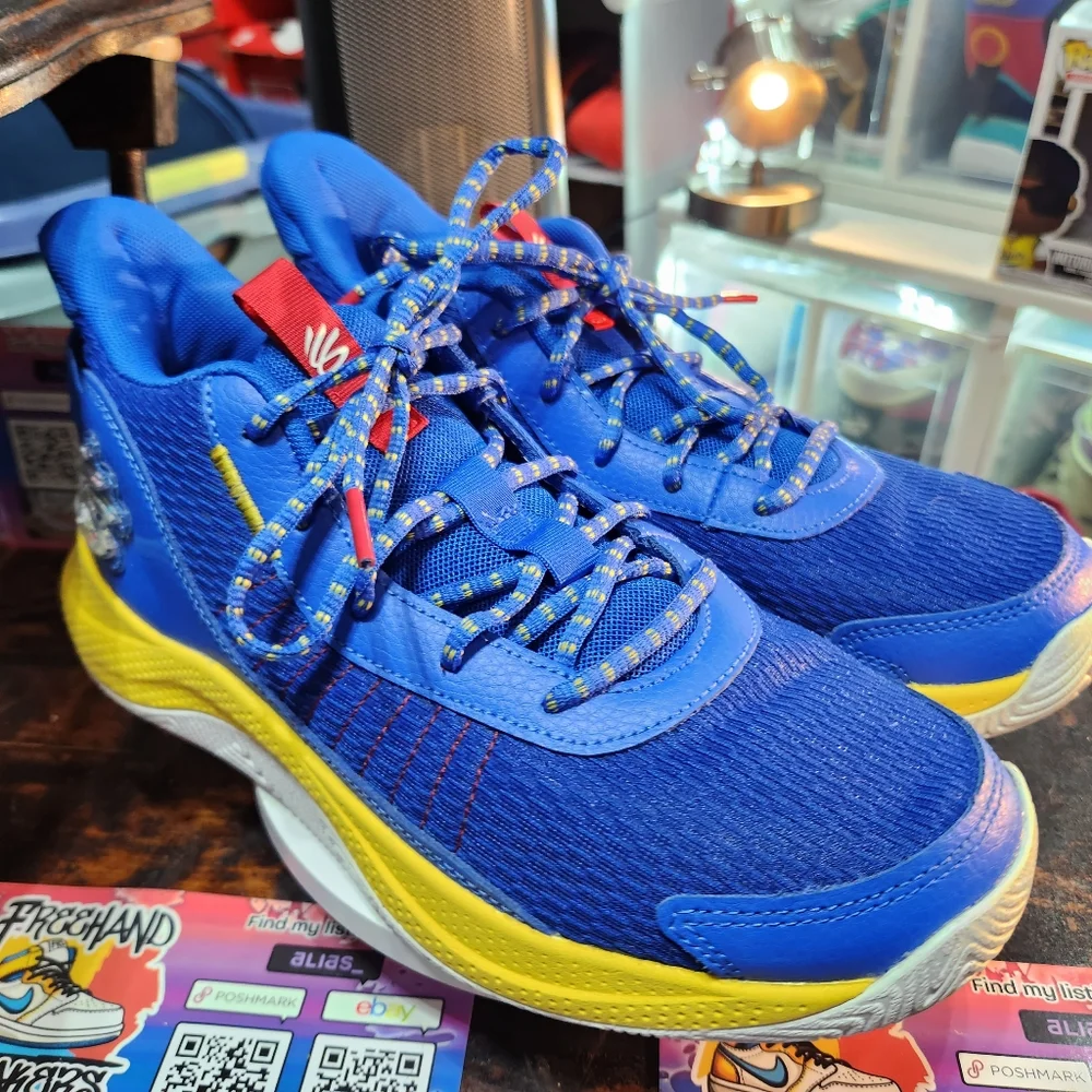 Under Armour Blue and Yellow Men's Running Sneakers